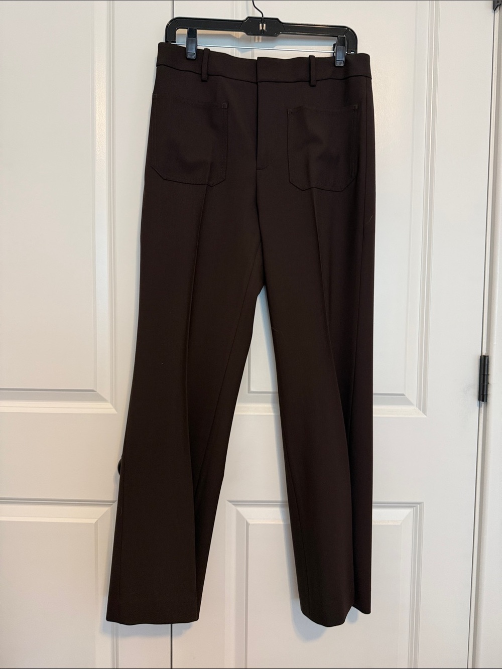 Madewell Women's Straight-Leg Dress Pants in Dark Brown